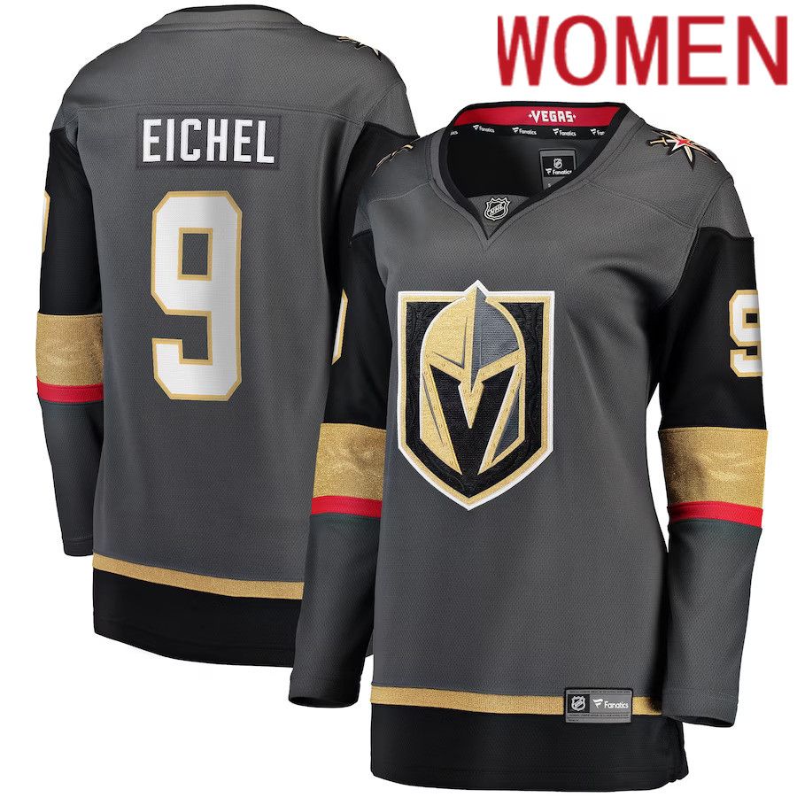 Women Vegas Golden Knights 9 Jack Eichel Fanatics Branded Alternate Breakaway Player NHL Jersey